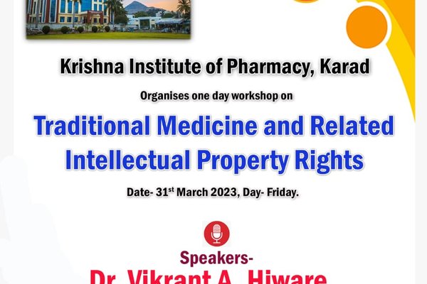 KIP, Karad Organised One day workshop on " Traditional Medicine and Related Intellectual Property Rights