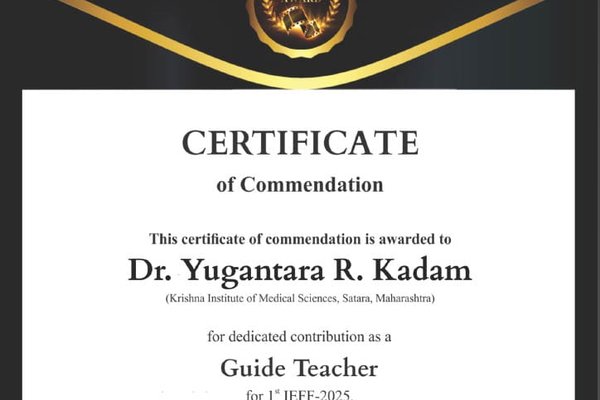 Dr. Yugantara Ramesh Kadam Best Guide Award