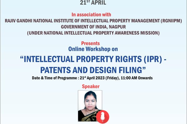 A workshop on “INTELLECTUAL PROPERTY RIGHTS (IPR) PATENTS & DESIGN FILING