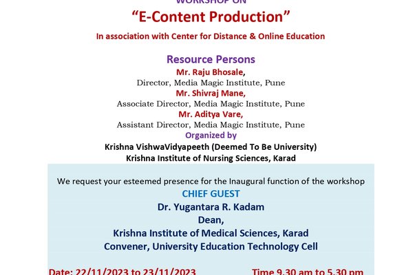 Invitation Workshop 22.11.2023