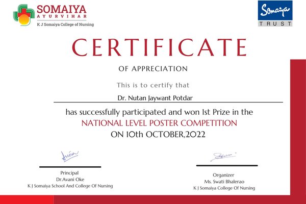 Nutan certificate poster com somaya