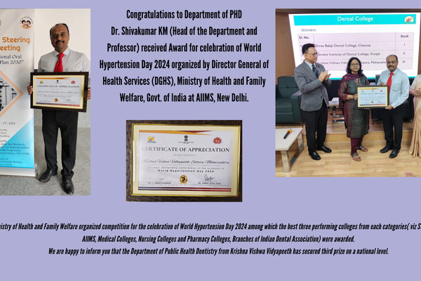 Felicitation ceremony for winner of World Hypertension Day 2024