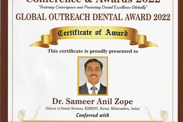 GLOBAL OUTREACH DENTAL AWARD 2022
